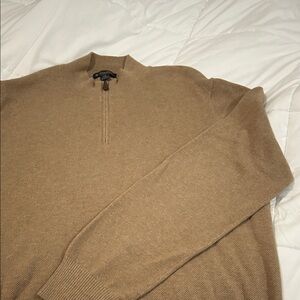 Brooks Brothers Tan Zip-Up Sweater